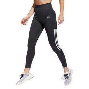 NWT adidas Aeroready Size L Lightweight High Rise 3 Stripe 7/8 Leggings Carbon